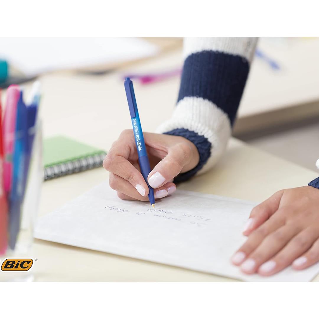 BIC Soft Feel Click Grip Ballpoint Pens, 1.0 mm Retractable Point, Black, pack of 15