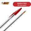 BIC CRISTAL MEDIUM BALL POINT PEN RED - BOX OF 50 - 1 to 5 Packs