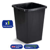 Durable Durabin Black Waste Bin 90L Stackable Plastic Bin with Sturdy Handles