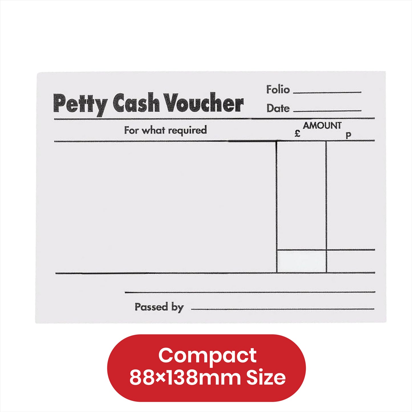 5 Star Petty Cash Pad - 80 Sheets Finance Record Receipt Book for Cash Expenses & Receipts
