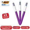 Bic 4 Colour Shine - Purple - Pack of 3