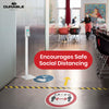 Durable Red Floor Sticker - 43cm Self-Adhesive ‘Keep Your Distance’ 1.5–2m Safety Decal for Shops