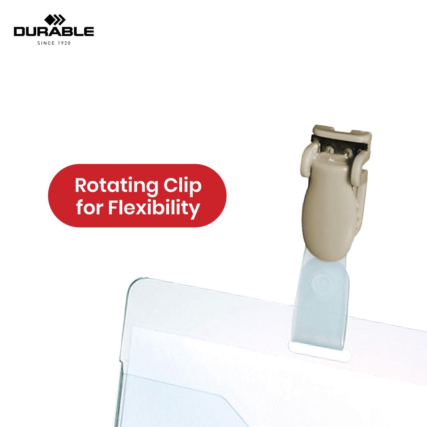 STAPLES Name Plate Pack of 25 - Rotating Clip Plastic Card Holder for Secure Lanyards
