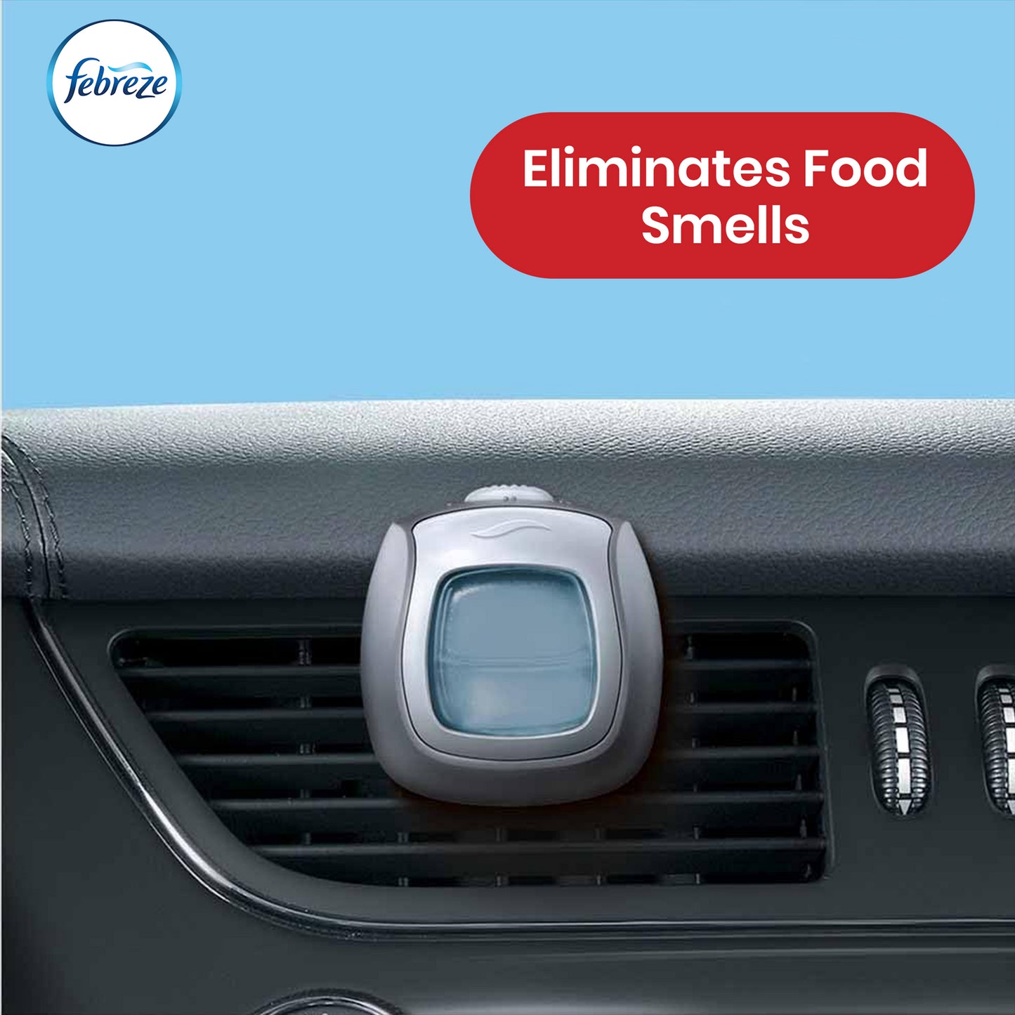 Febreze Clip-On Car Air Freshener - 2ml Cotton Fresh Gel Air Freshener for Bad Smell (Pack of 6)