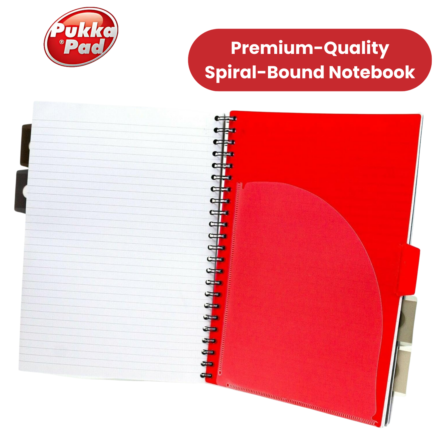 Pukka Pad White B5 Project Book 200 Pages Wirebound Project Book, Ruled/Margin