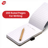 Pukka Pad Pocket Book - 200 Pgs A7 Black Notepad with Pencil & Elastic Strap for Journaling