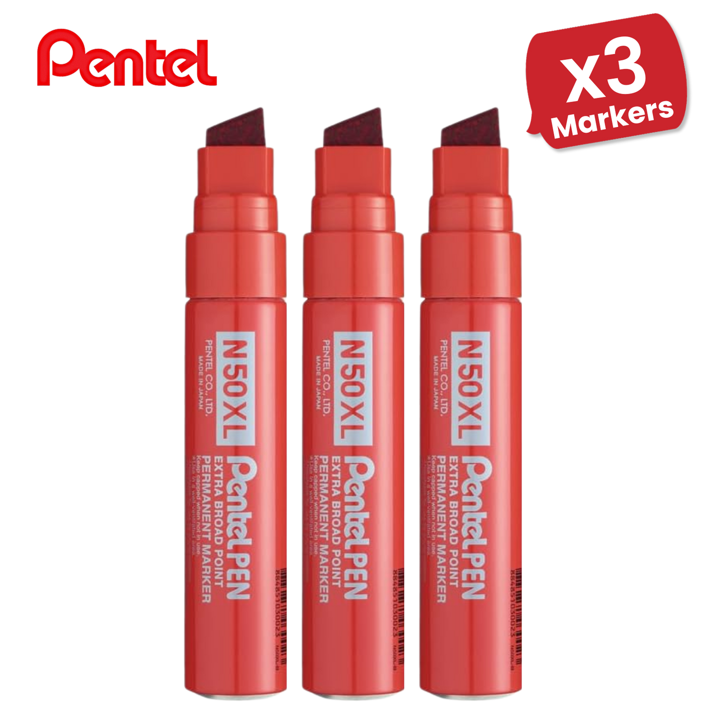 PENTEL N50XL PERMANENT MARKER RED - Single Pen