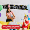 Happy 21st Birthday Black and White Recyclable Banner - 2.6m