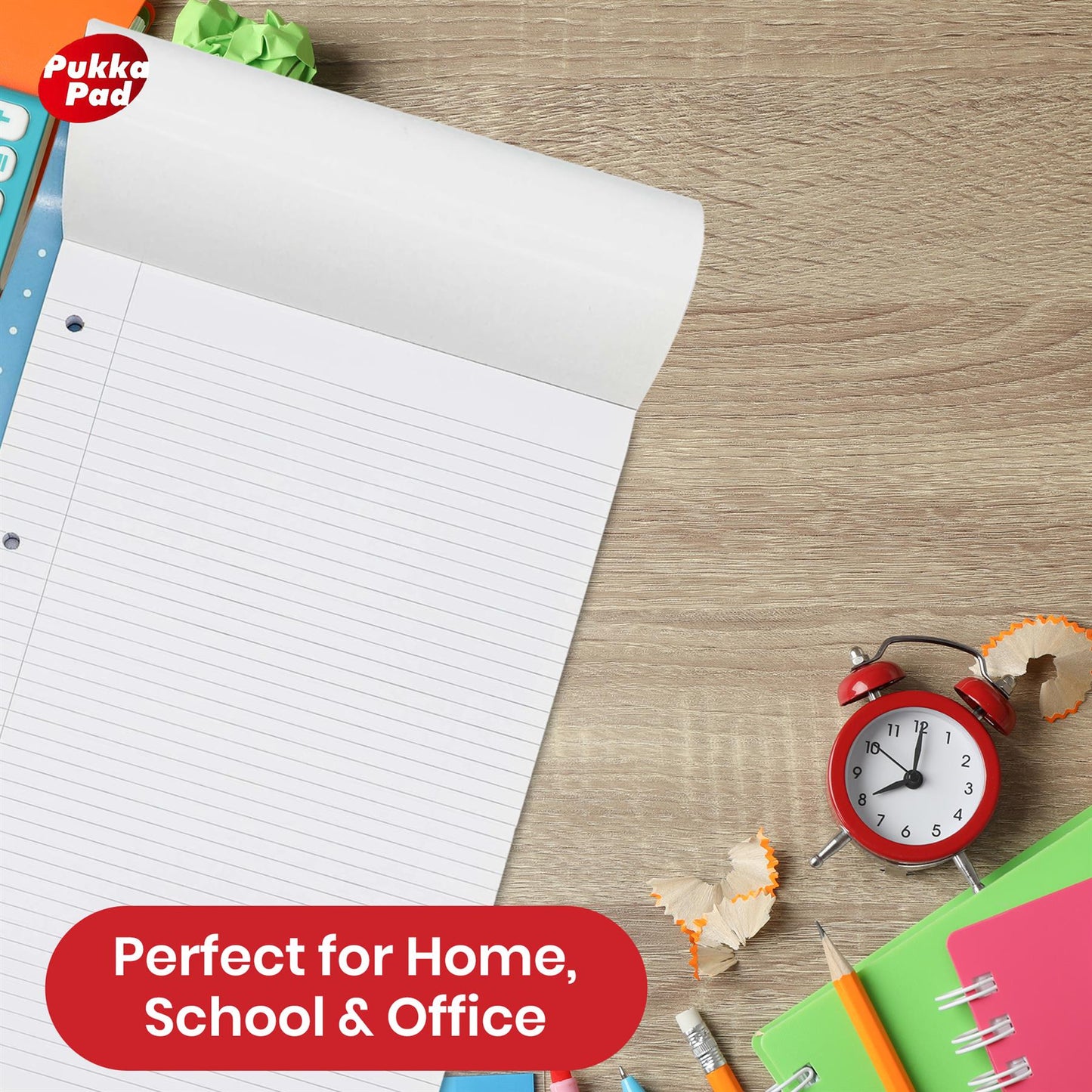 Pukka Pad A4 Refill Pad 160 Pages Metallic Notebook, 80GSM Perforated Paper Writing Pads for Work