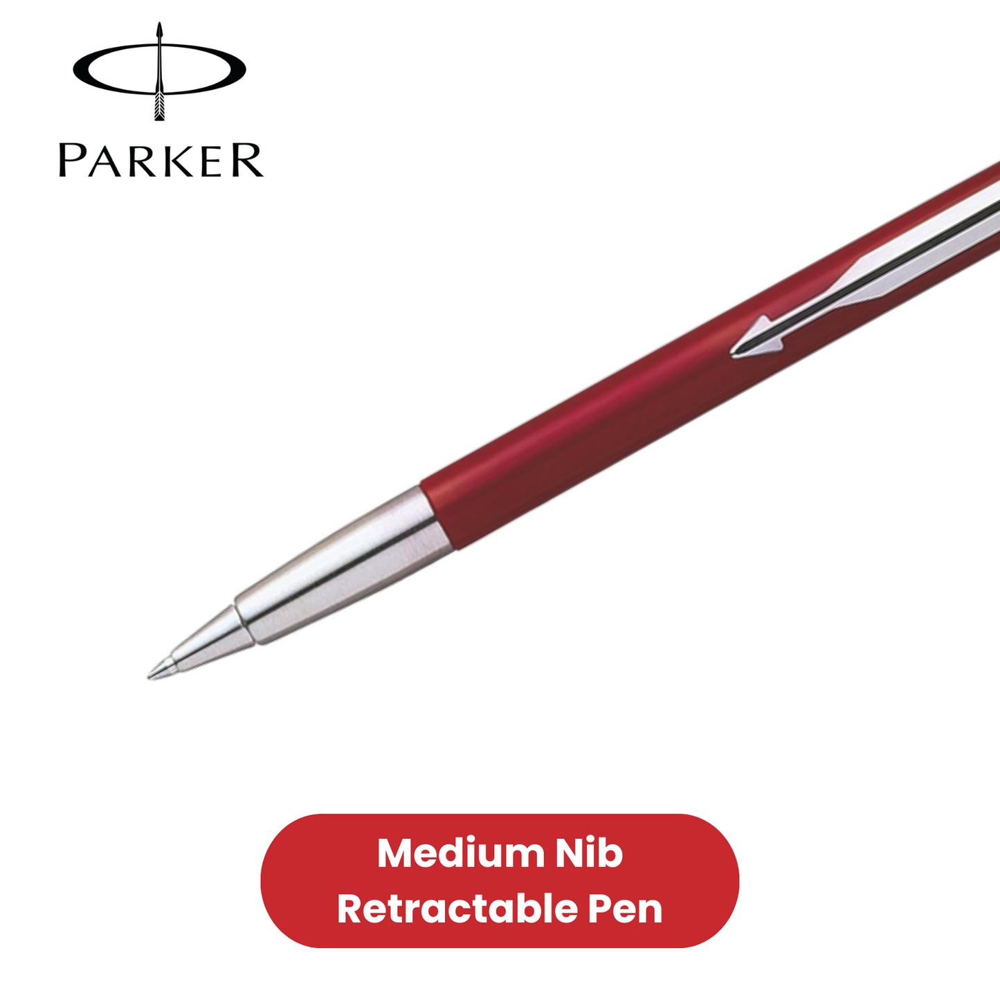 PARKER VECTOR RED BALLPOINT PEN MEDIUM NIB BLUE INK - Pack of 1 to 5