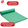 Pukka Pad Irlen A4 NotePad - 80gsm 100 Pages Green Paper Notebook, Lined Refill Notepads for Kids