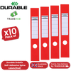 Durable Ordofix Self-Adhesive Spine Labels - Red - Pack of 10 - 60 mm Width 1-5