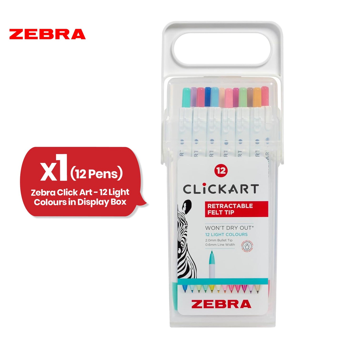 Zebra Clickart Ballpoint Retractable Bullet Tip Pen for Journaling & Drawing