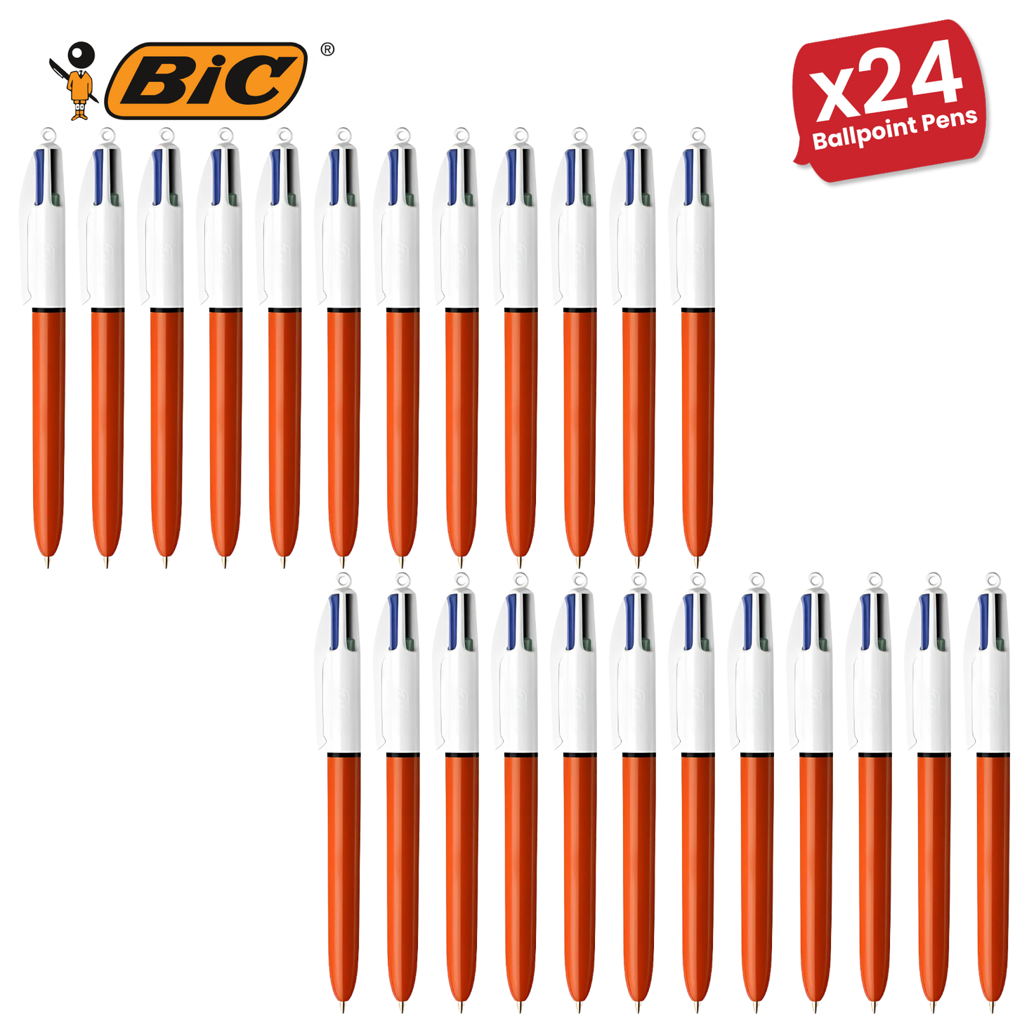 Bic 4-Colours Original Fine Ballpoint Pen 1.0mm Tip - Single Pen
