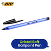 Bic Cristal Soft Ballpoint Pens Medium Tip (1.2 mm) Assorted Colours, Pack of 15 + 5,Black / Blue / Red / Green
