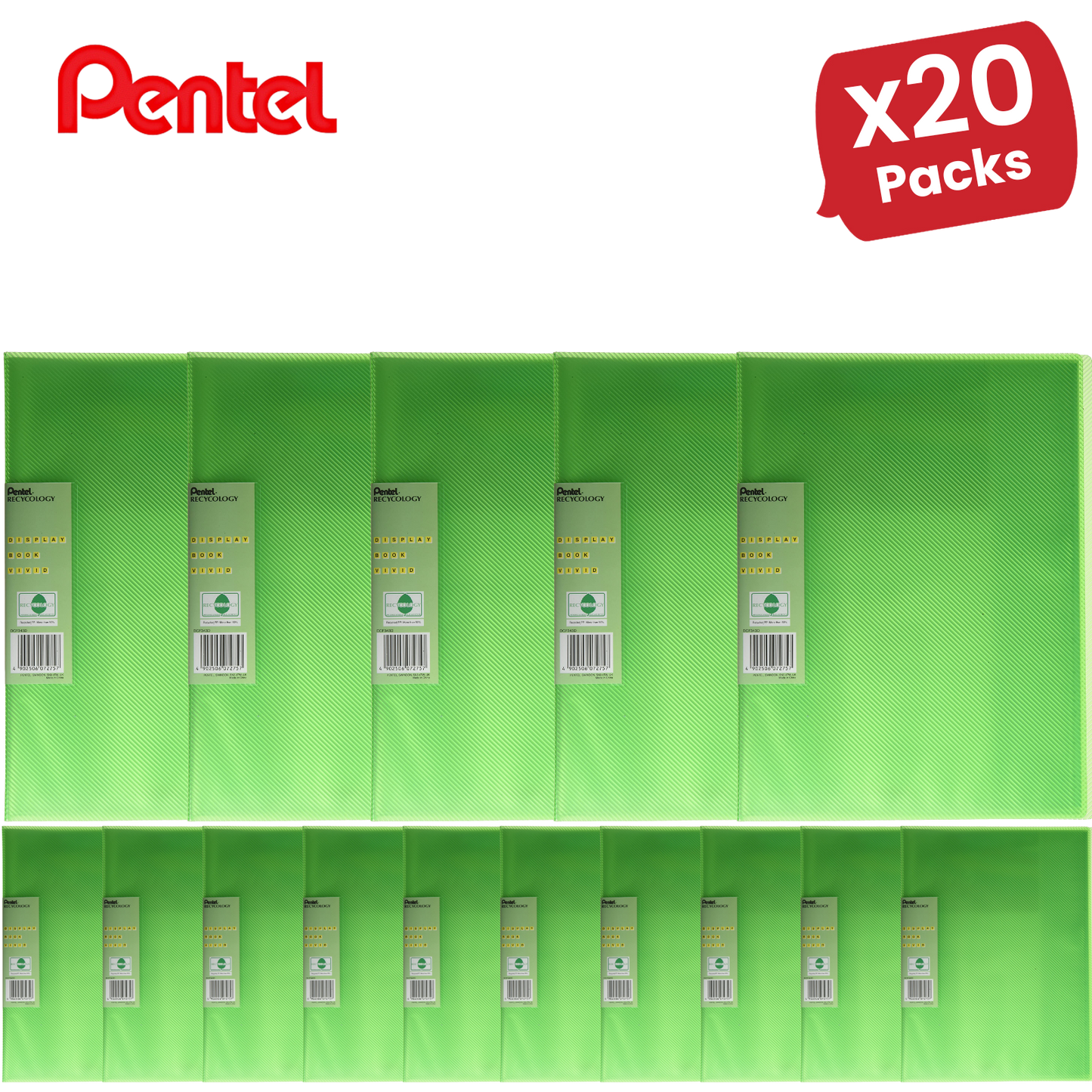 PENTEL RECY DISP BK VIVID 30PKT GREEN - Pack of 1