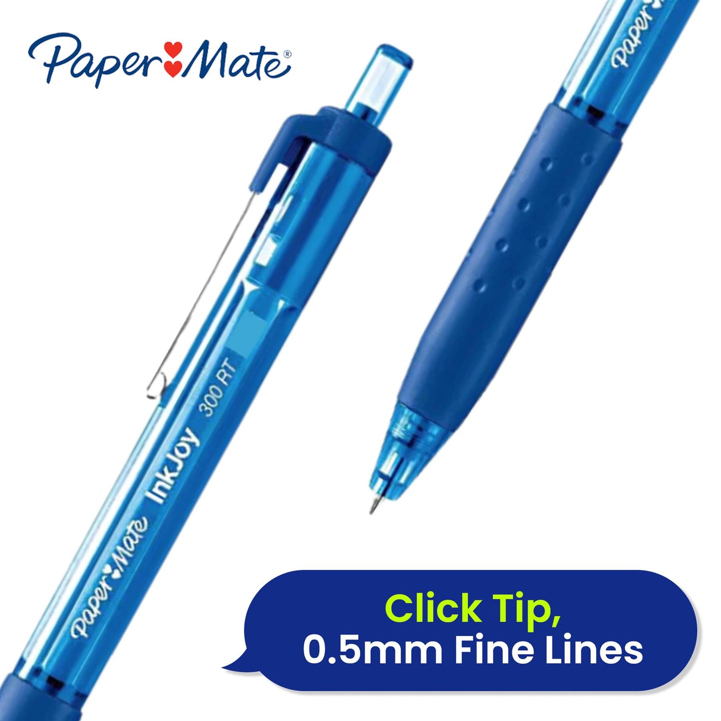 Paper Mate InkJoy 300 Retractable Ballpoint Pen 0.5mm Fine Point - Blue