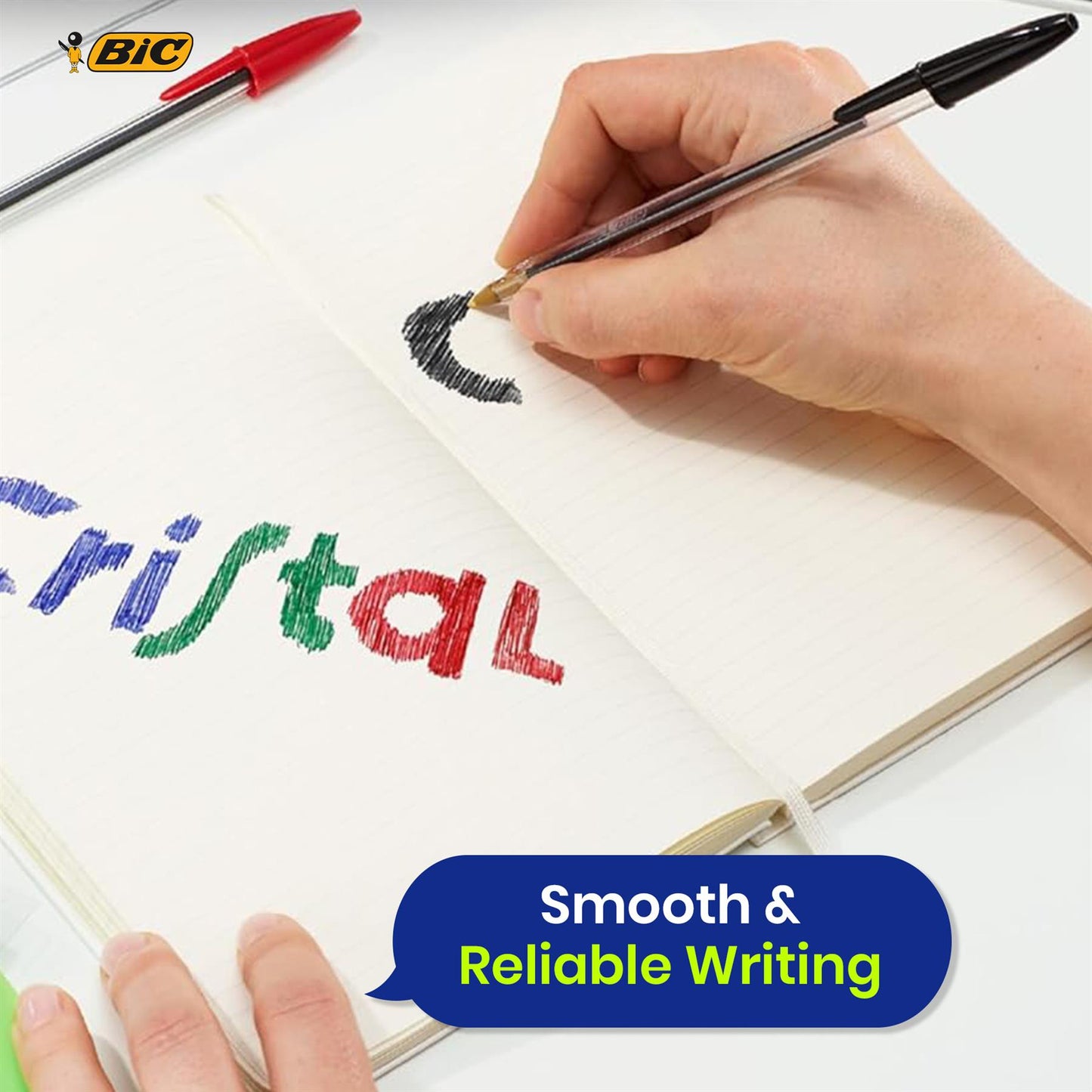 Bic Cristal Original Ballpoint Pens Medium Tip (1mm), Black, Blister of 10