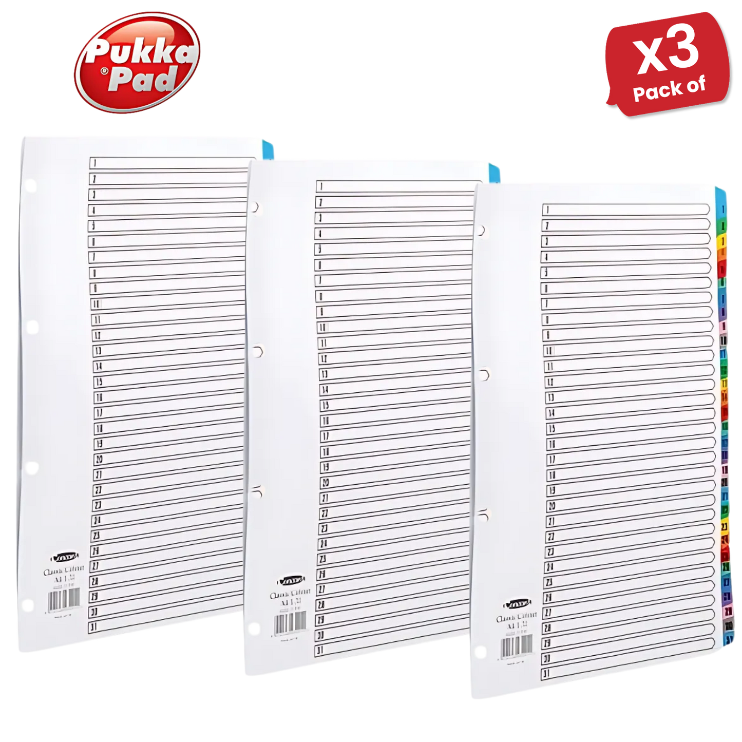 Pukka Concord Index A4 Multi 1-31 - 1 to 5 Packs
