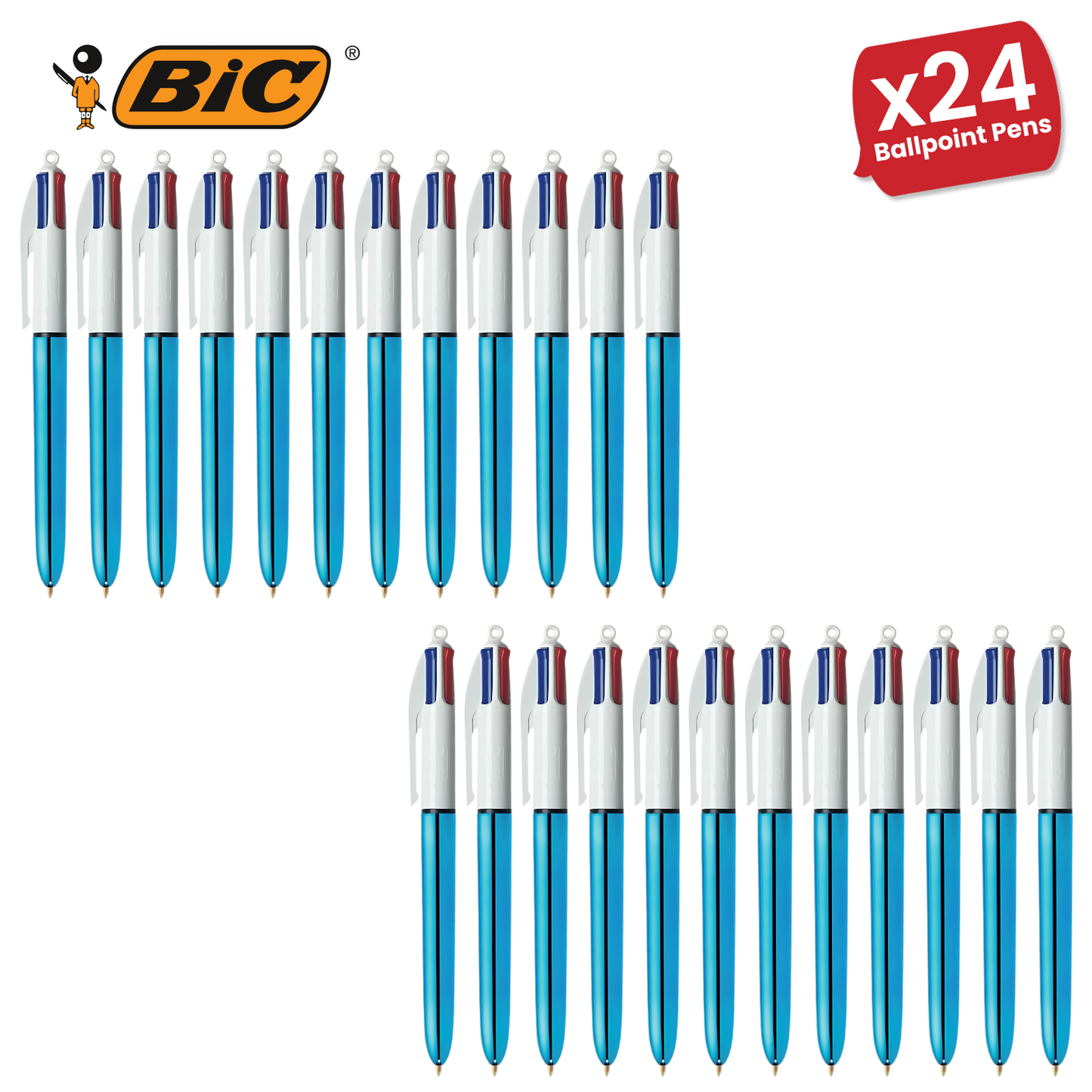 Bic 4 Colour Shine - Blue - Single Pen