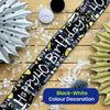 Happy 40th Birthday Black and White Banner 2.6m Party Decor for Milestone Celebration