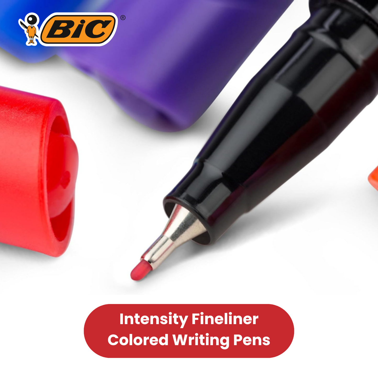 BIC Intensity Fine Felt Tip Pens Fine Point Assorted Colours - Pack of 8