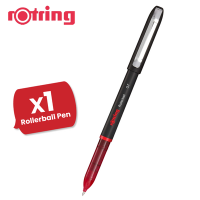 rOtring Rollerball Pen Fine Point (0.7 mm) - Red - Single Blister