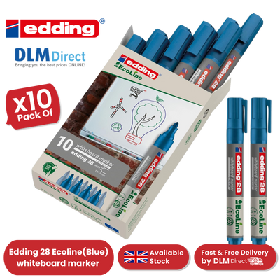 edding 28 Ecoline whiteboard marker - blue - box of 10 whiteboard pens-Pack 2-36