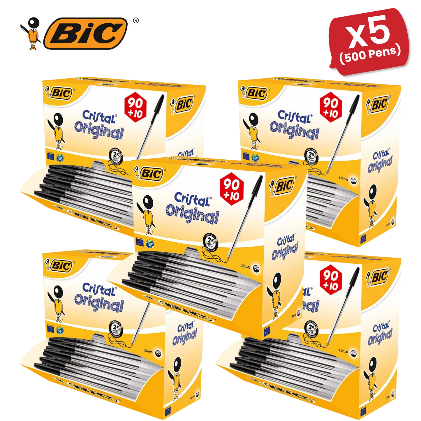 BIC Cristal Original Ballpoint Pens Black - Box of 100