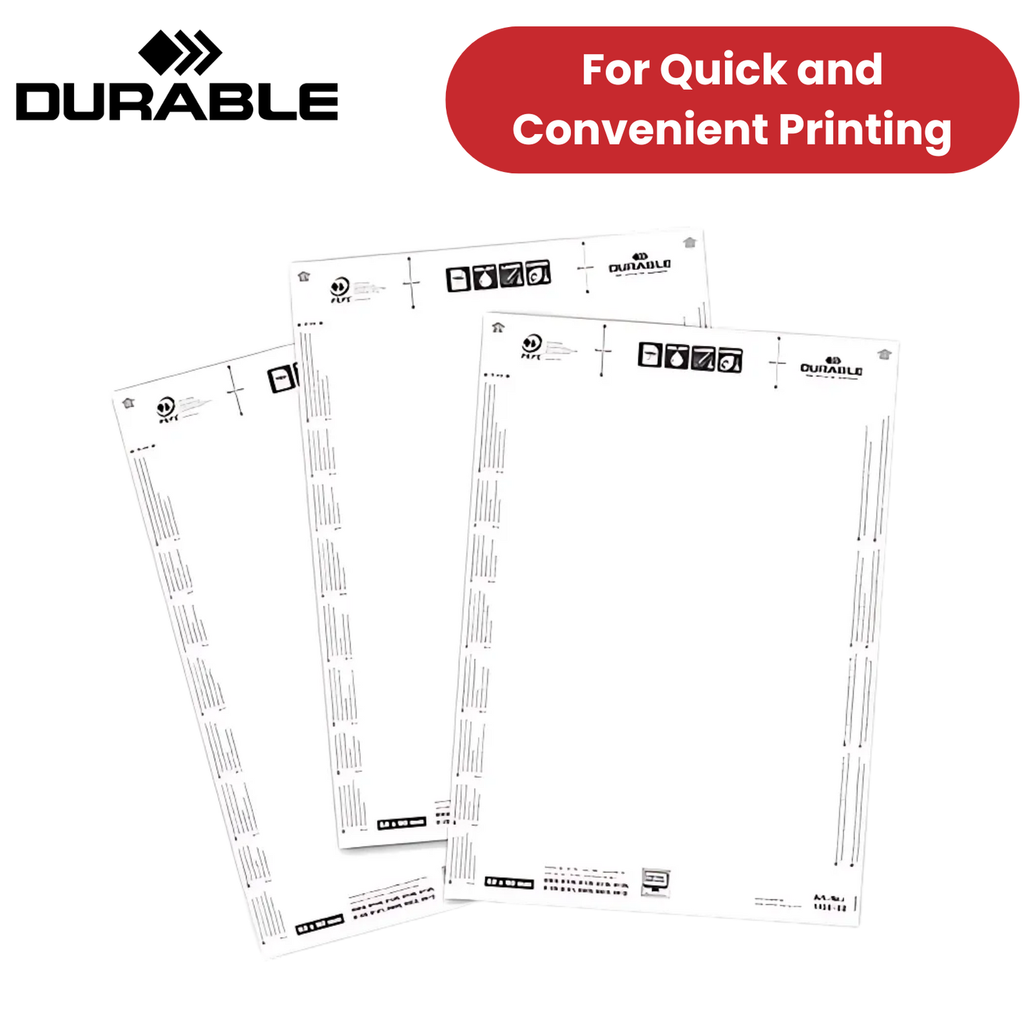 DDurable BADGEMAKER Inserts 54 x 90 mm - Pack of 200 Inserts - White - 1 to 5
