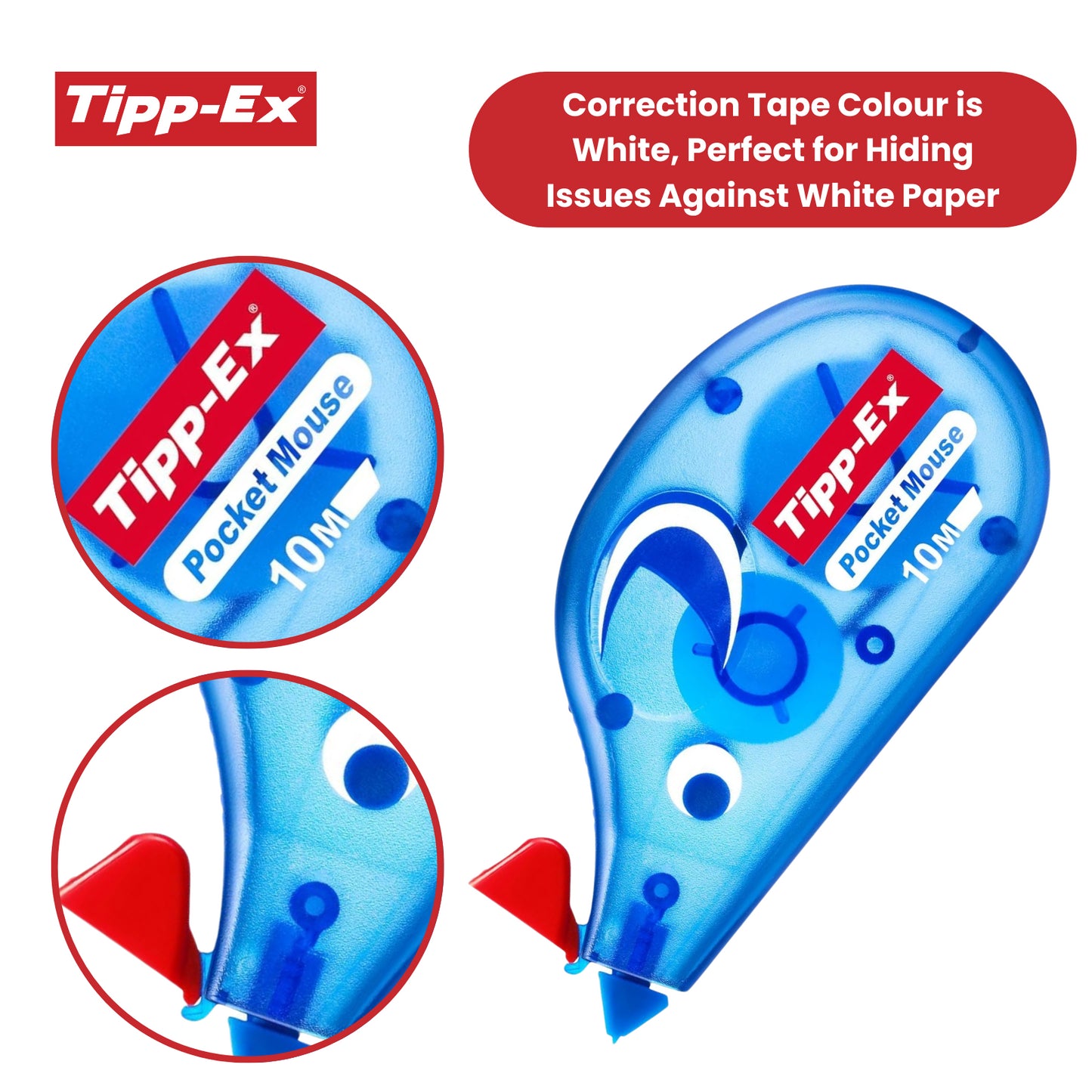Tipp-Ex Pocket Mouse Correction Tape Roller 5mm x 6m - Pack of 3