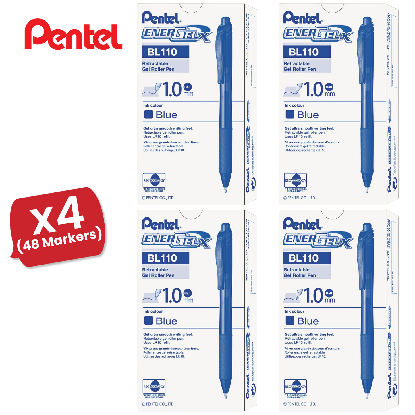 Pentel EnerGel X BL107 - Pack of 12 - Blue