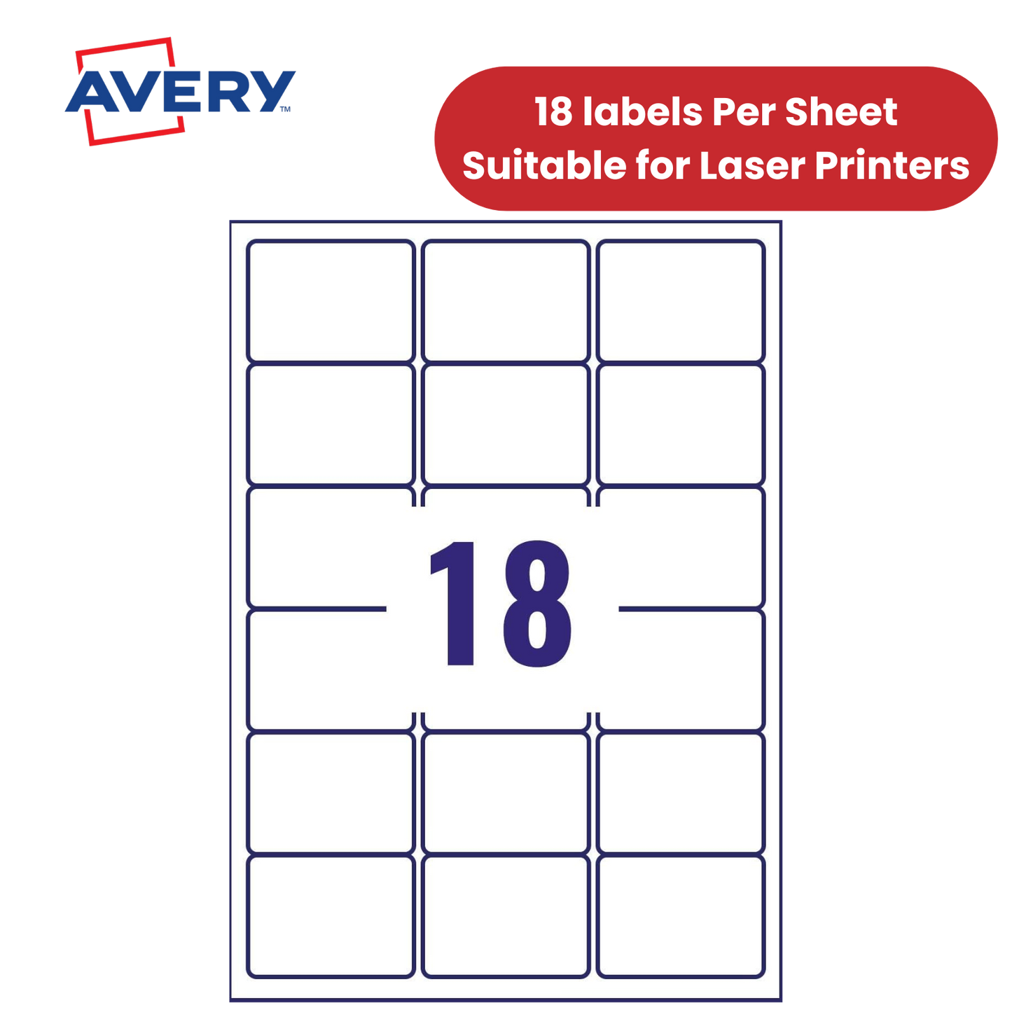 Avery L7161-40 Address Labels,720 Per Sheet, 63.5 x 46.6 mm, Permanent - 1 to 5