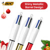 Bic 4 Colour Shine - Christmas Blister 1 Gold, 1 Silver, and 1 Red Pen