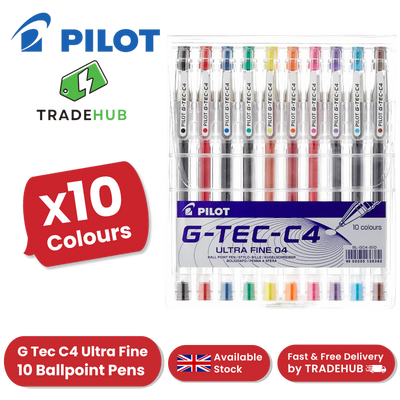 Pilot G-Tec-C4 Ultra Fine 0.4mm Gel Pen Set -