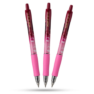 Pilot G2-07 - Bubbles - Pink - Blue Ink - Pack of 3