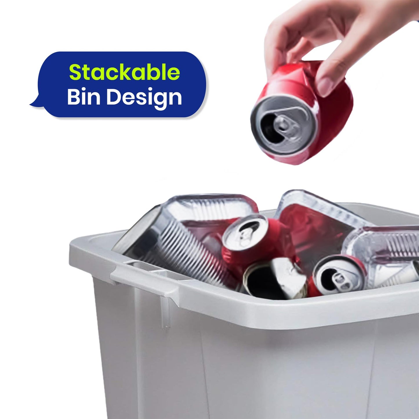 "DURABIN 90L Grey Bin with Yellow Lid and 25x 110L Recycled Bin Bags for Everyday Use