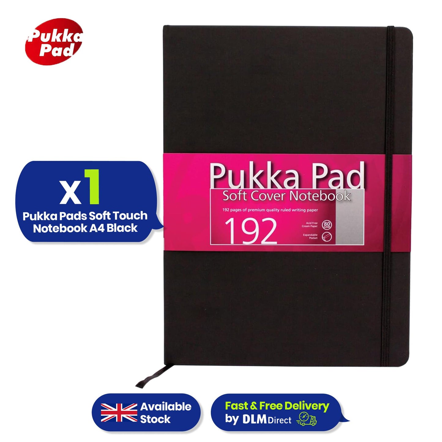 Pukka Pad A4 Notebook – 192 Pages Inside Pocket Journal, Single Writing Book For Office Workers