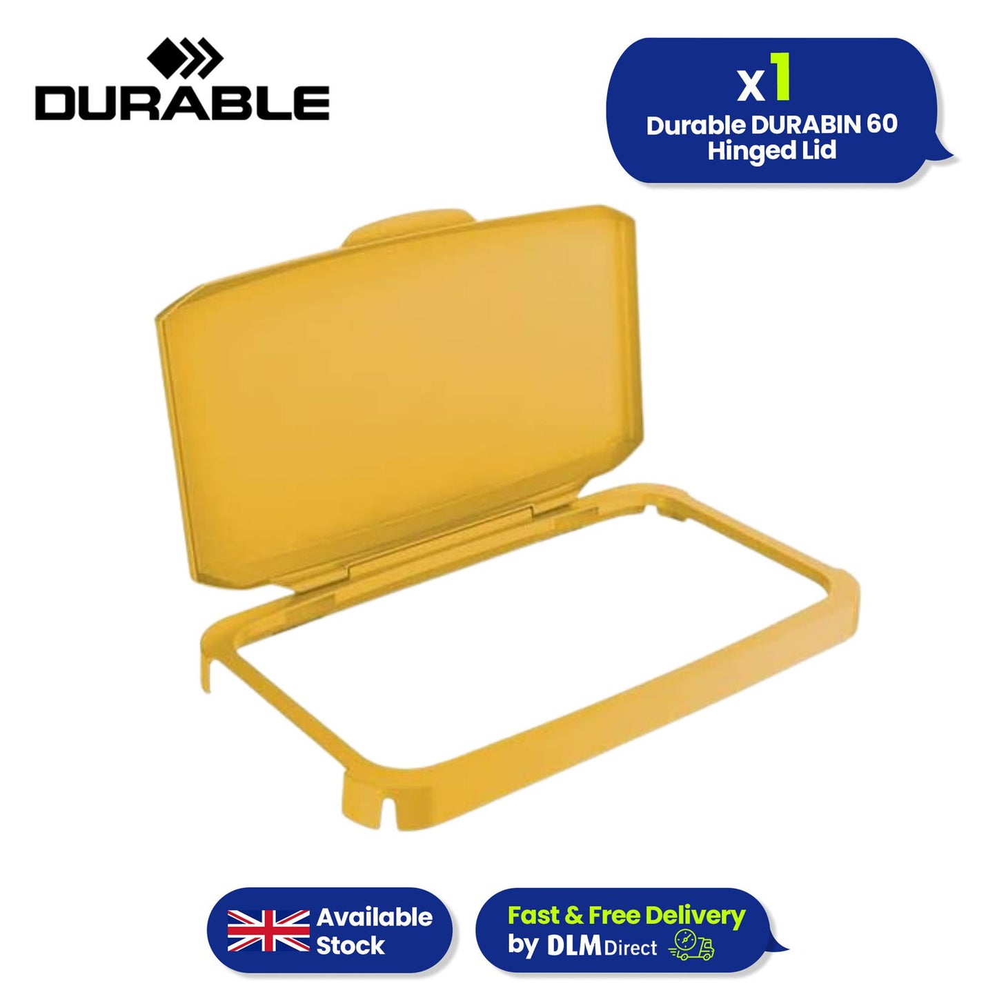 Durable Durabin Hinged Lid - Yellow