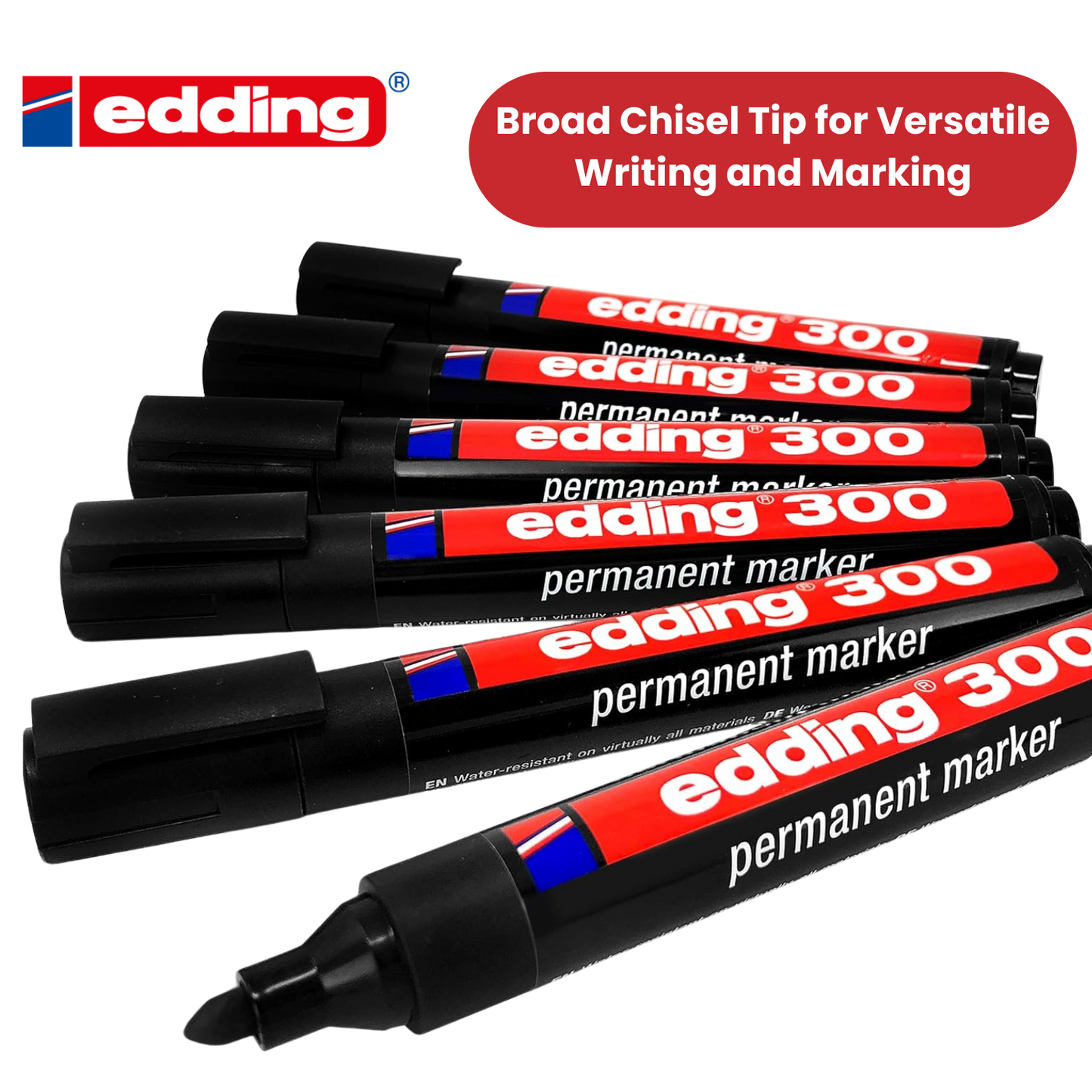 Edding 300 Permanent Marker Bullet 1.5-3mm Black - Single - 1 to 30 Packs