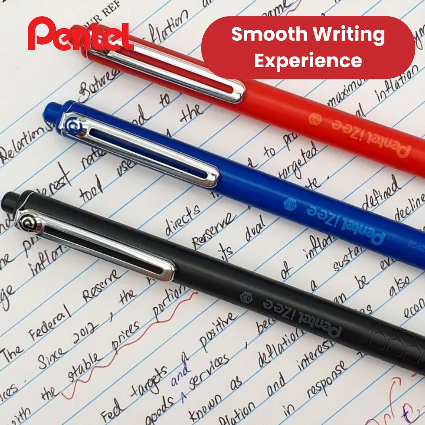 Pentel iZee Retractable Ballpoint Pen, Black Ink Smooth Writing for Home, Office
