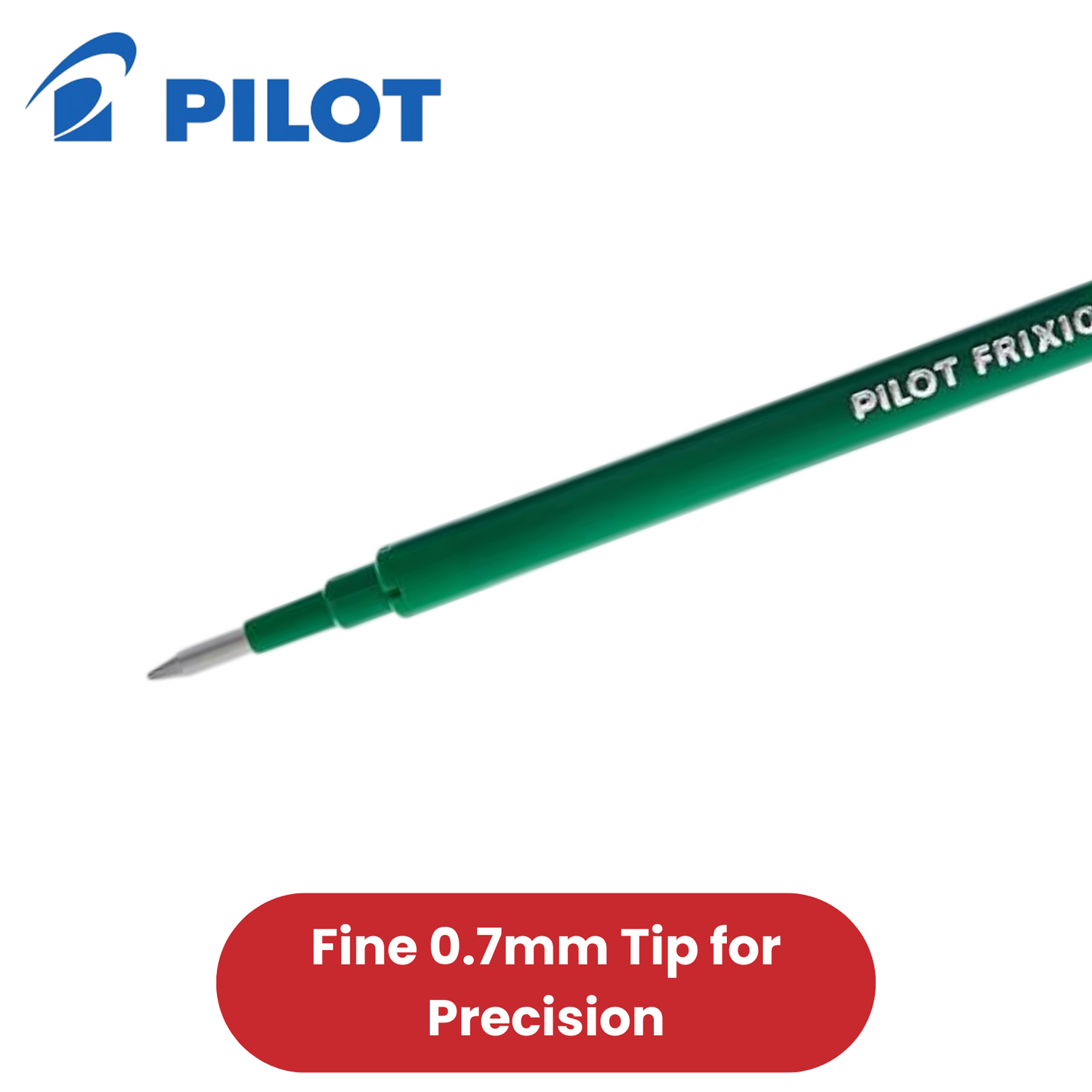 Pilot Frixion Refills 0.7mm Green (Pack of 3) Office, School & Home Use