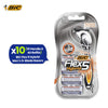 BIC Flex 5 Hybrid, Men's 5-Blade Razors, Precision Blade for Accuracy, Pack with 1 Handle and 4 Refills