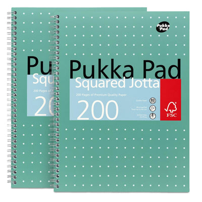2x Pukka Pad A4 Metallic Squared & Lined Notebooks 200 Pages 80GSM Wirebound