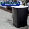 Durable Durabin Black Waste Bin 90L Stackable Plastic Bin with Sturdy Handles