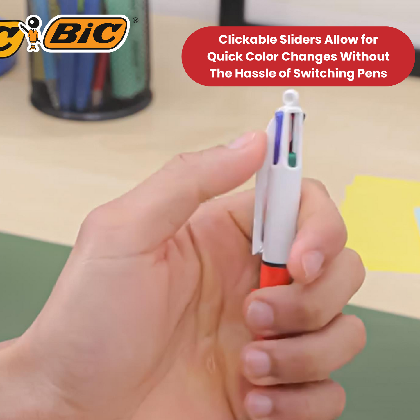 Bic 4-Colours Original Fine Ballpoint Pen 1.0mm Tip - Single Pen