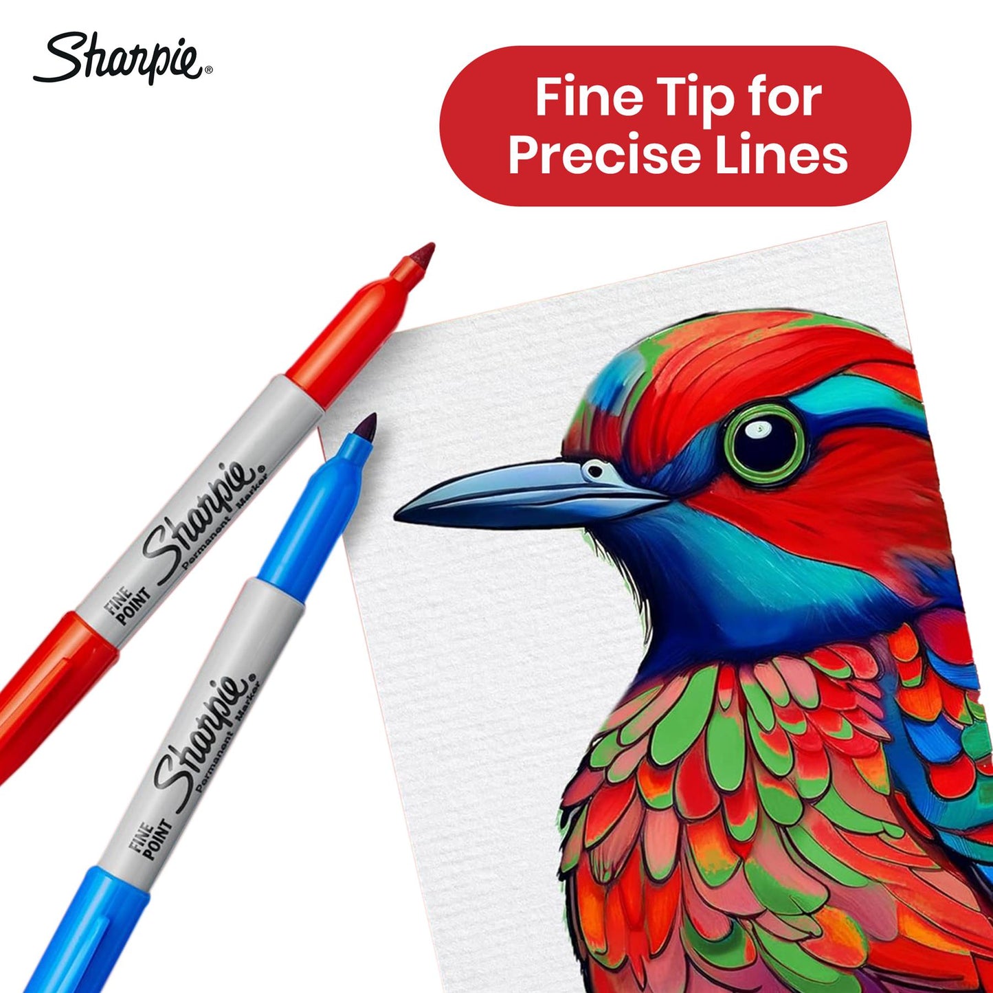 Permanent Marker Plastic Fine Point Multicoloured Marker for Writing Drawing & Sketching (Pack of 18)