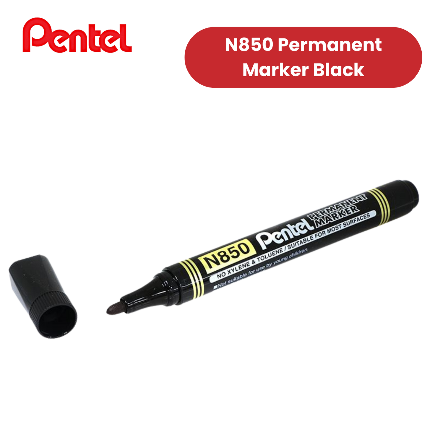 Pentel N850 Permanent Bullet Tip Black Marker