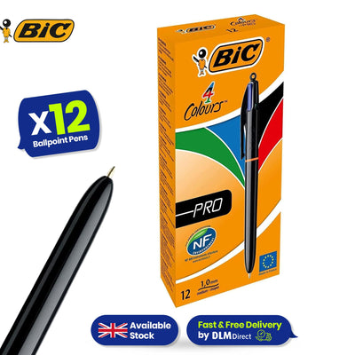 Bic 4 Colours Pro Ballpoint Pen 1.0mm - Pack of 12