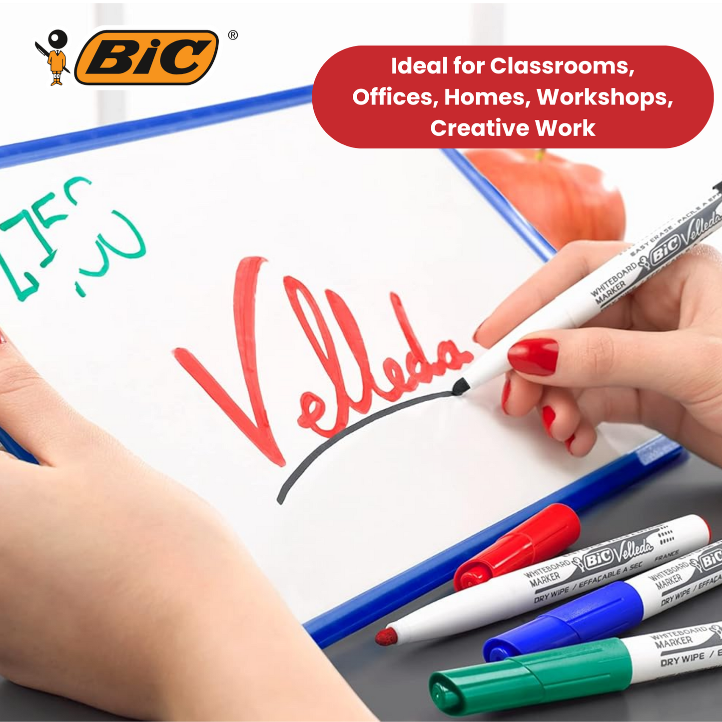 Bic Velleda 1741 Whiteboard Drywipe Markers Blue  - Box of 12 - 1 to 5 Packs